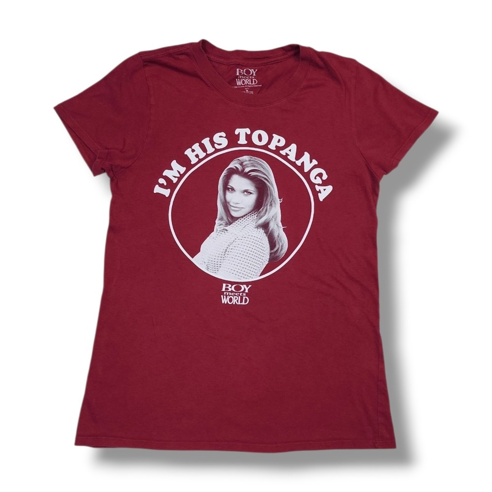 Boy Meets World "I'm His Topanga" Graphic‎ Print Maroon T-Shirt Women's M